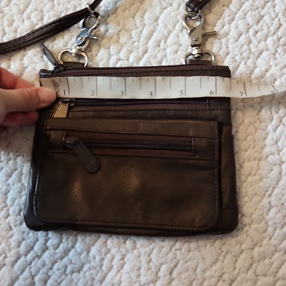 Mod Lily Chocolate Brown Faux Leather Multicompartment Crossbody Bag Resortwear